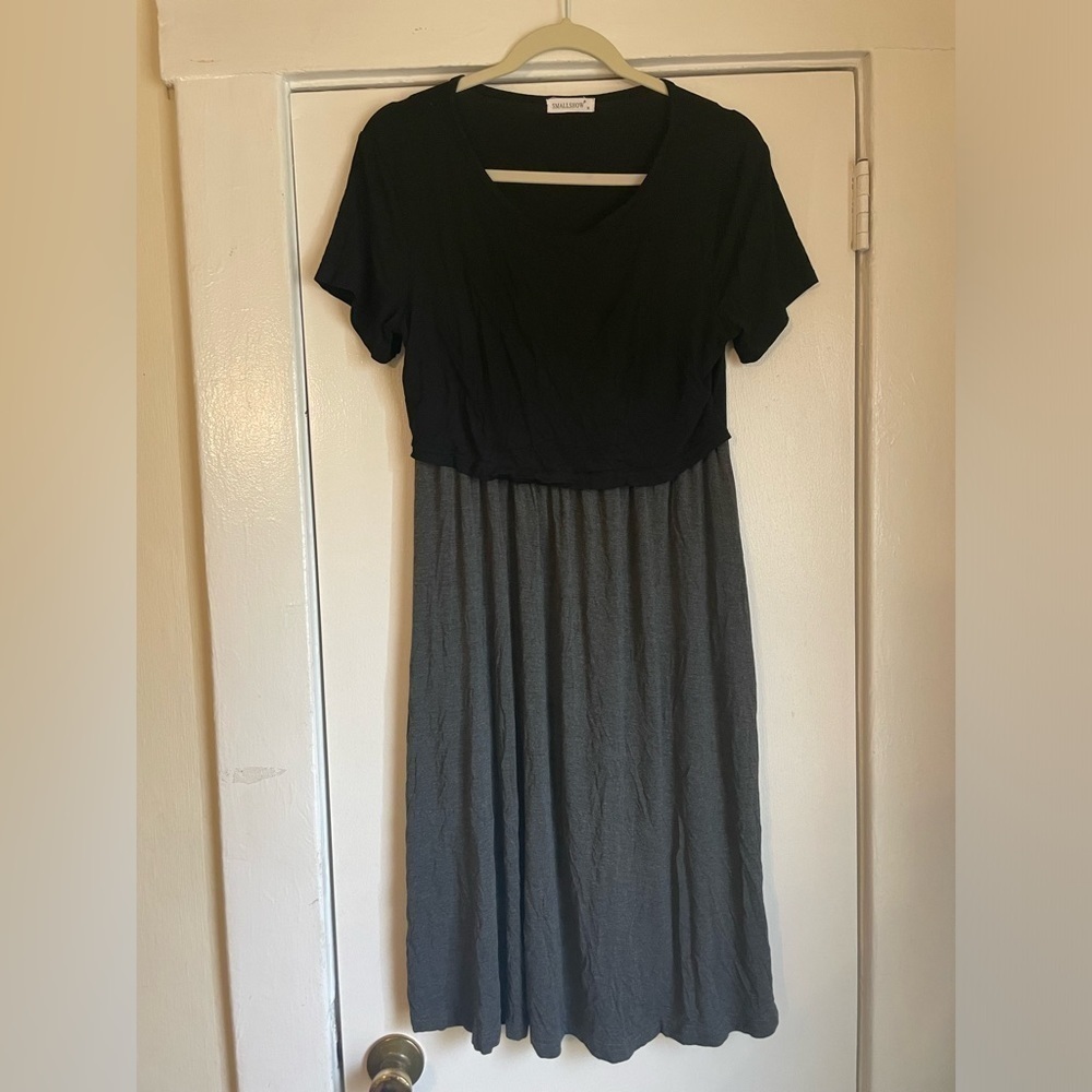 Small show black and‎ grey maternity dress size medium